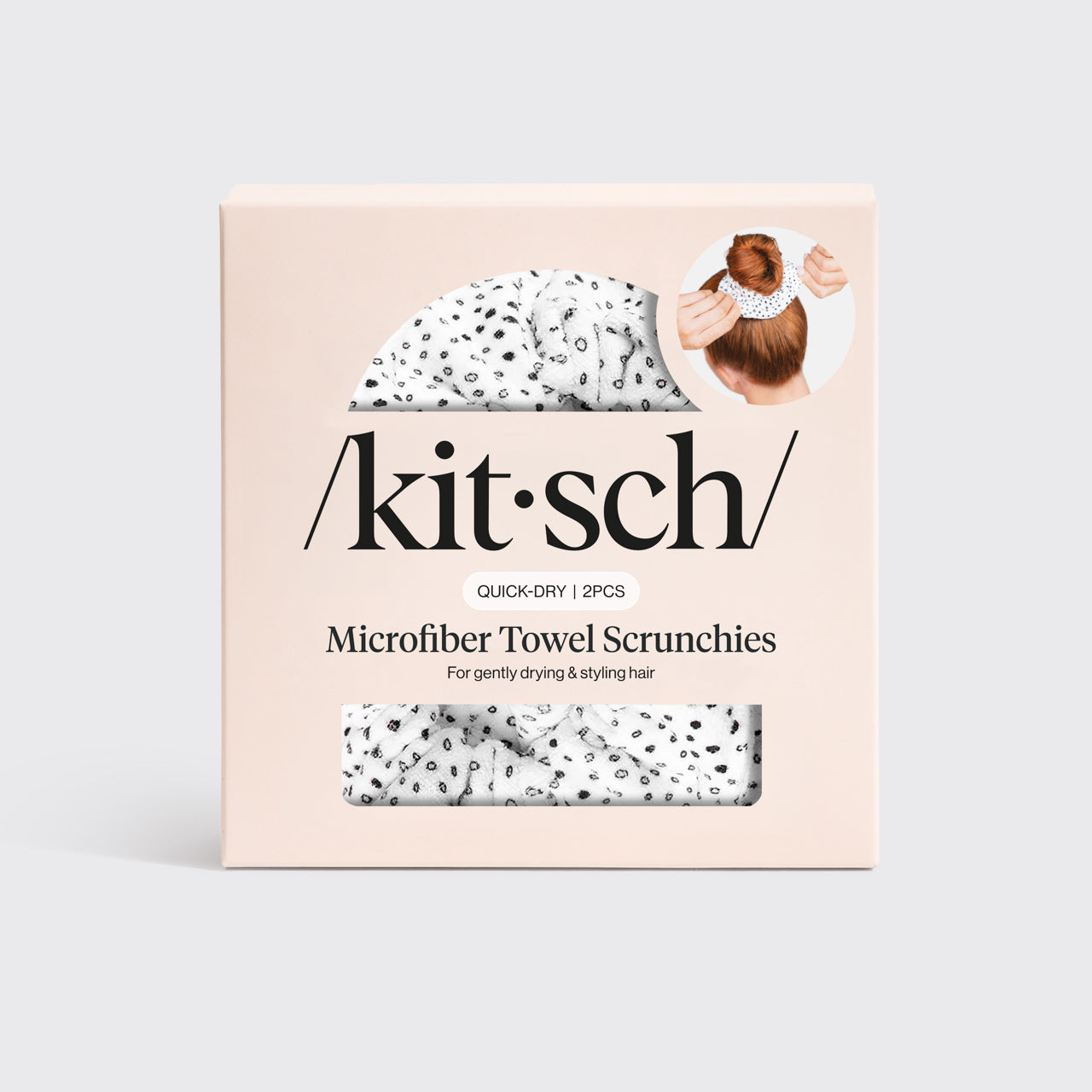 ✨ Must Have | Micro Dot Microfiber Quick-Dry Towel Scrunchies 2pc Set - Premium Quality - Image 4
