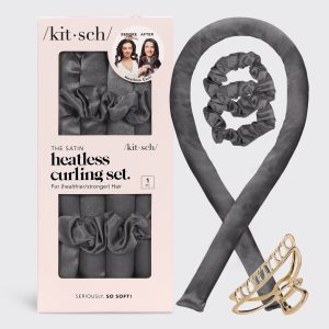 ⏳ Limited Edition | Charcoal Satin Heatless Hair Curler Bundle - 60% Off
