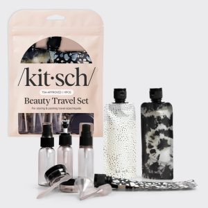 ⏳ Limited Edition | Black & Ivory Travel Bottles for Toiletries 11pc Set - Fast Delivery