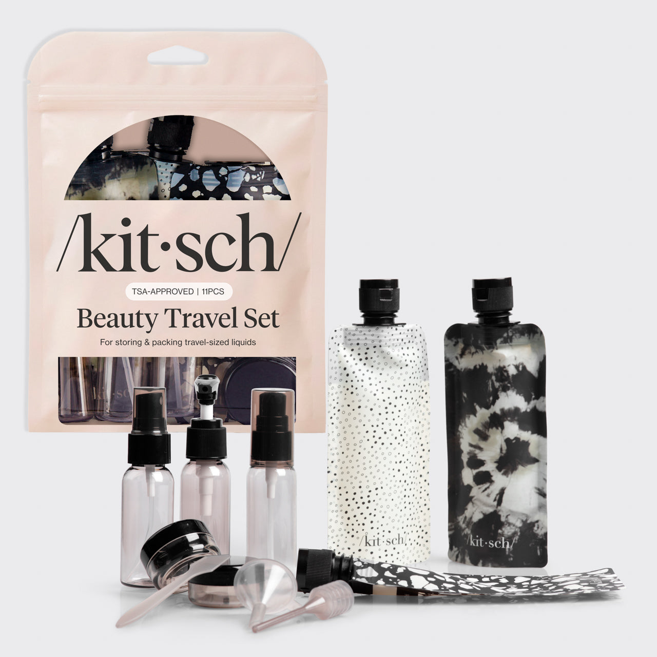⏳ Limited Edition | Black & Ivory Travel Bottles for Toiletries 11pc Set - Fast Delivery