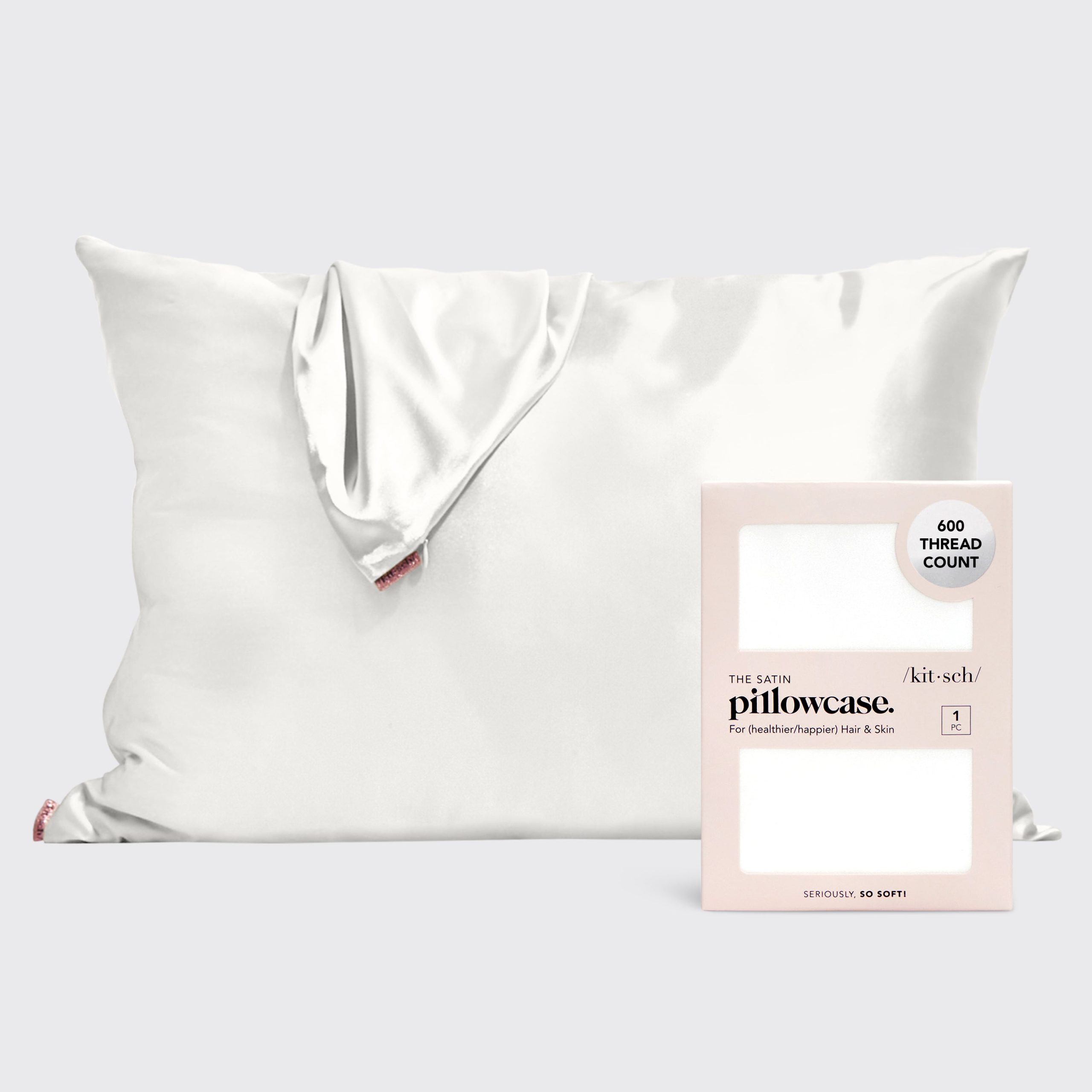 🏆 Best Seller | Satin Pillowcase in Ivory 2 Pack - Fast Delivery