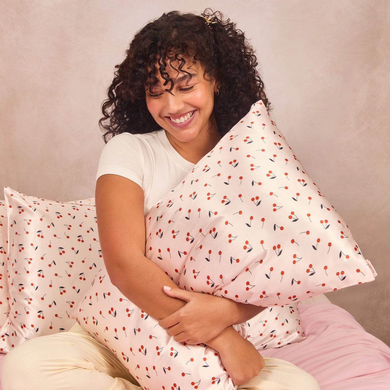 ⭐ Top Rated | Satin Pillowcase in Cherry Print 2 Pack - Special Deal Today - Image 3
