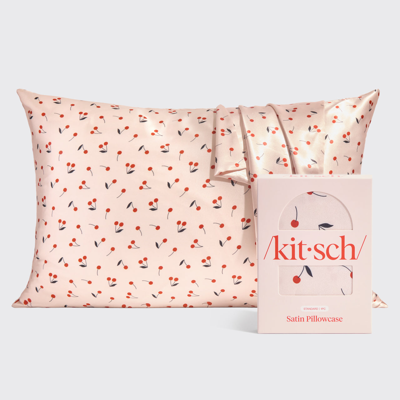 ⭐ Top Rated | Satin Pillowcase in Cherry Print 2 Pack - Special Deal Today