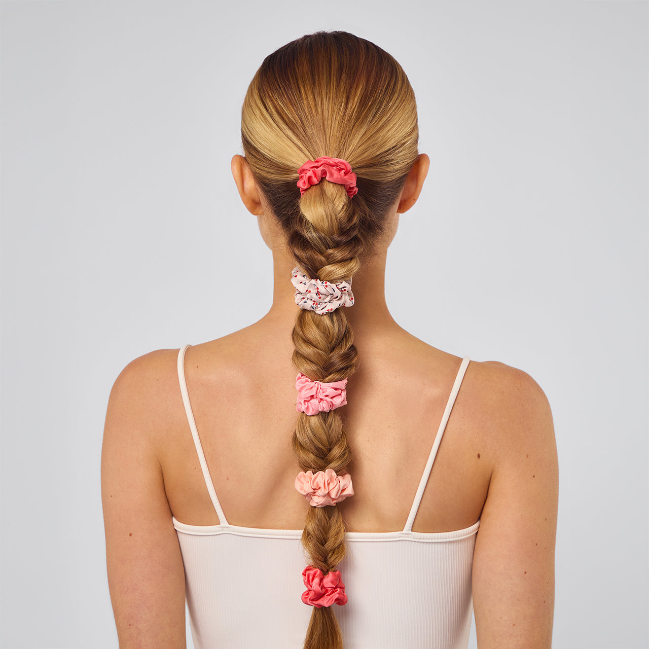 🔥 Hot Sale | Cherry Blossom Ruched Satin Scrunchies 5pc Set - Free Shipping - Image 3