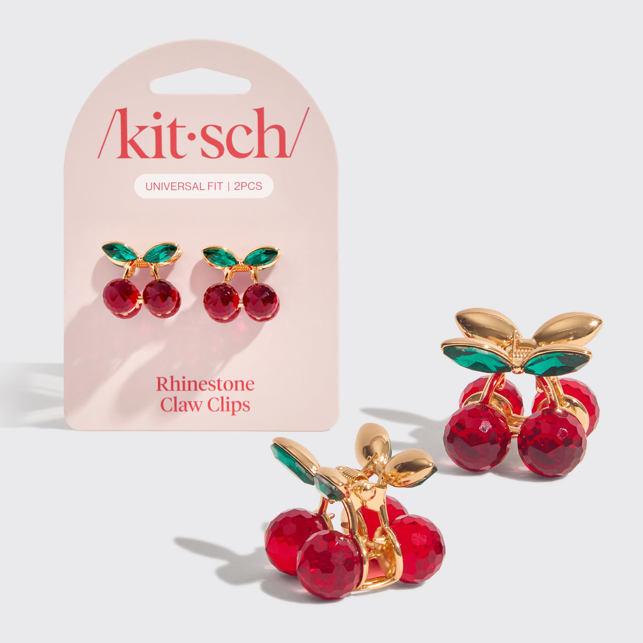 π₯ Hot Sale | Cherry Rhinestone Claw Clips 2pc Set - Mini - 60% Off