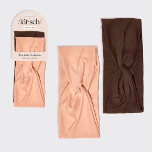 ⭐ Top Rated | Rosewood Wide Twist Headbands 2pc Set - Premium Quality