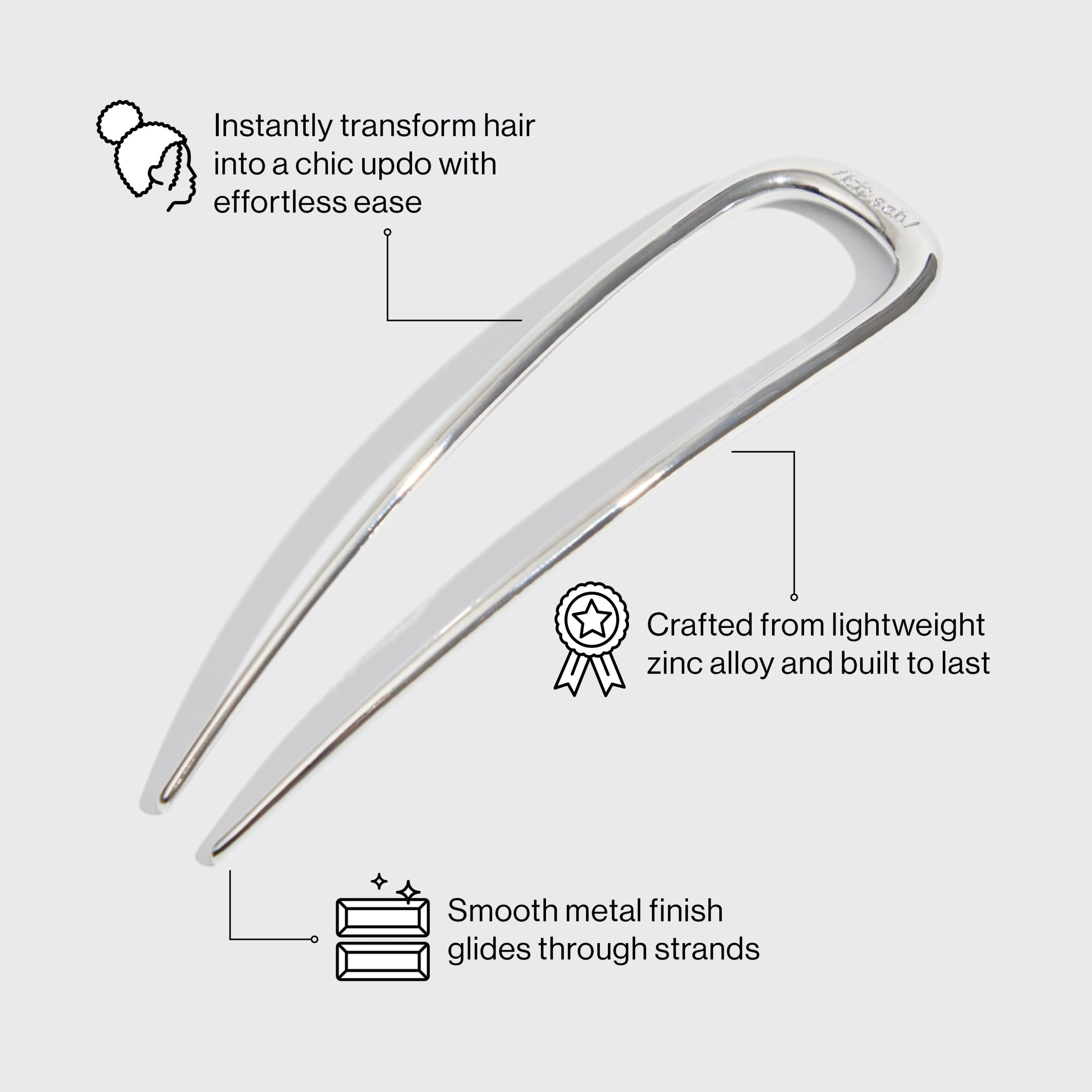 π Best Seller | Silver French Hair Pin - Fast Delivery - Image 4