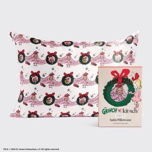 ✨ Must Have | The Grinch x Kitsch Satin Pillowcase in Cindy Lou Who - Special Deal Today