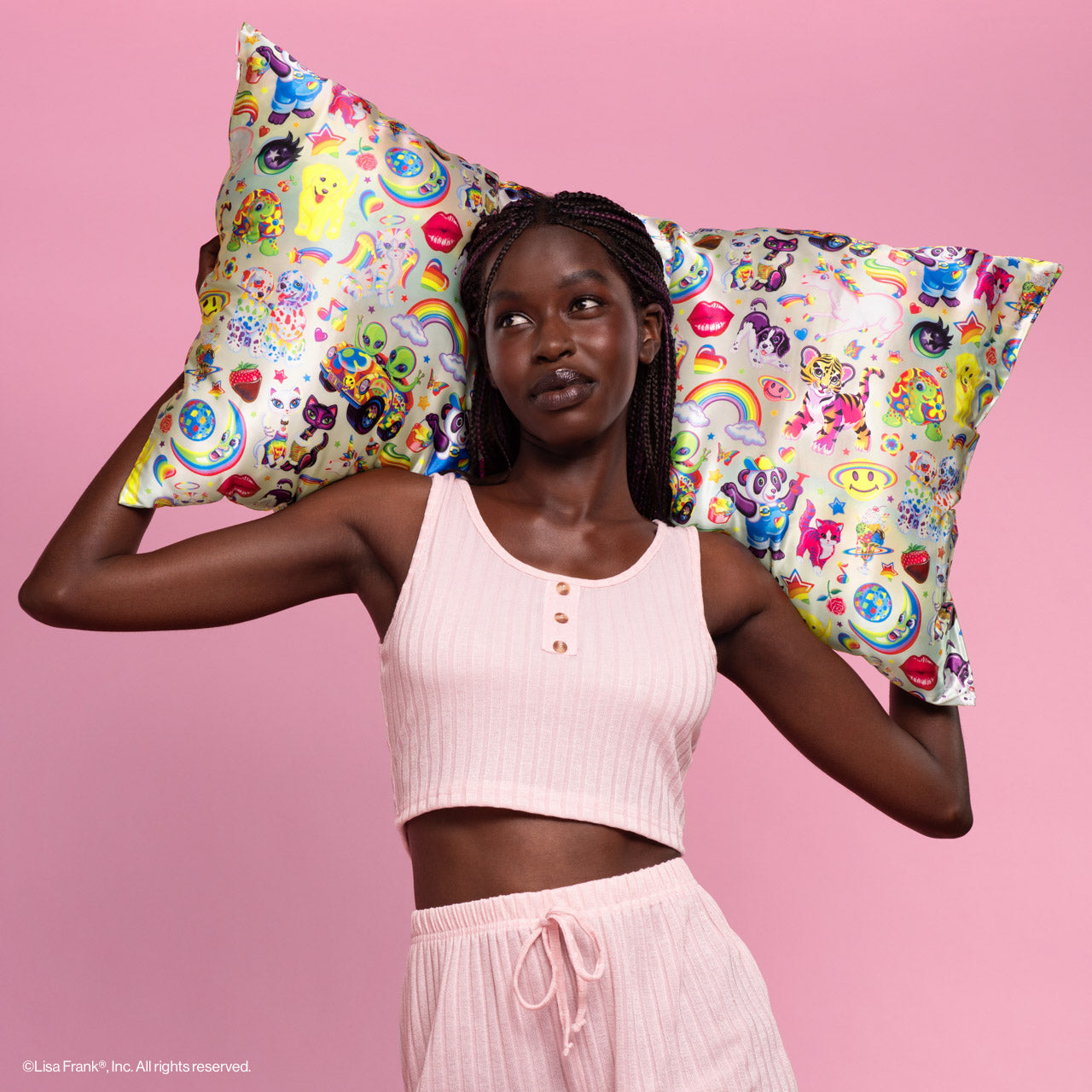 🏆 Best Seller | Lisa Frank x Kitsch Satin Pillowcase in The Fantastic World of Lisa Frank 4 Pack - King - Fast Delivery - Image 3