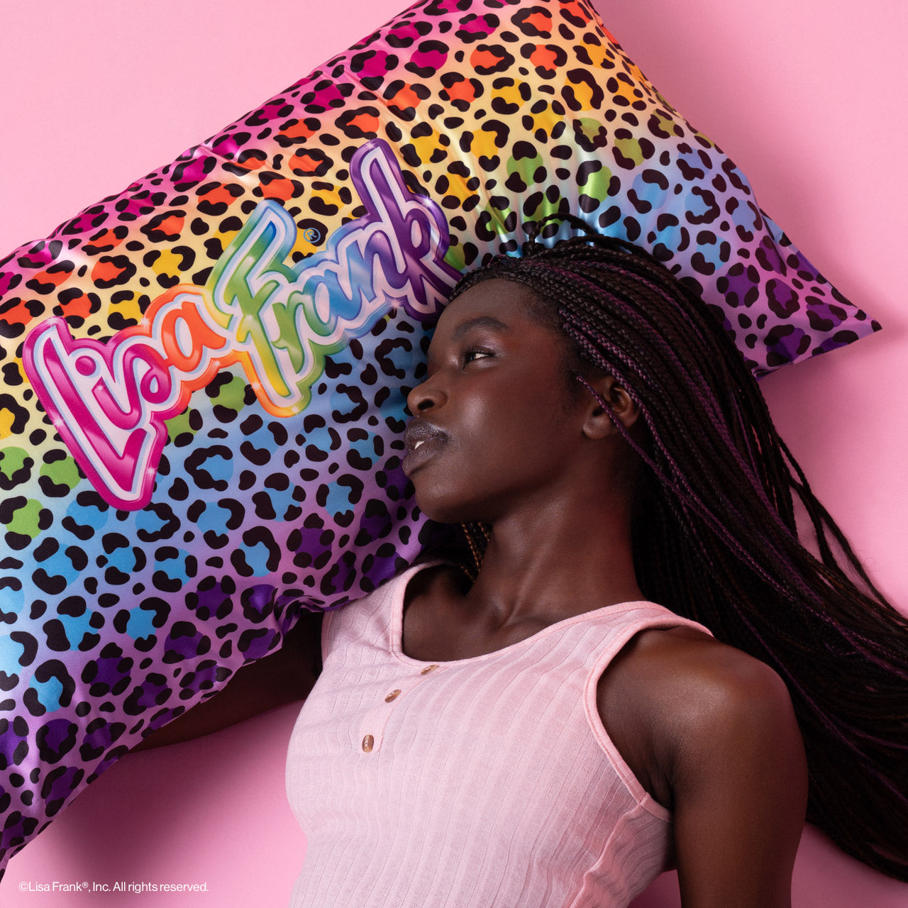 🏆 Best Seller | Lisa Frank x Kitsch Satin Pillowcase in Rainbow Leopard 4 Pack - 60% Off - Image 2