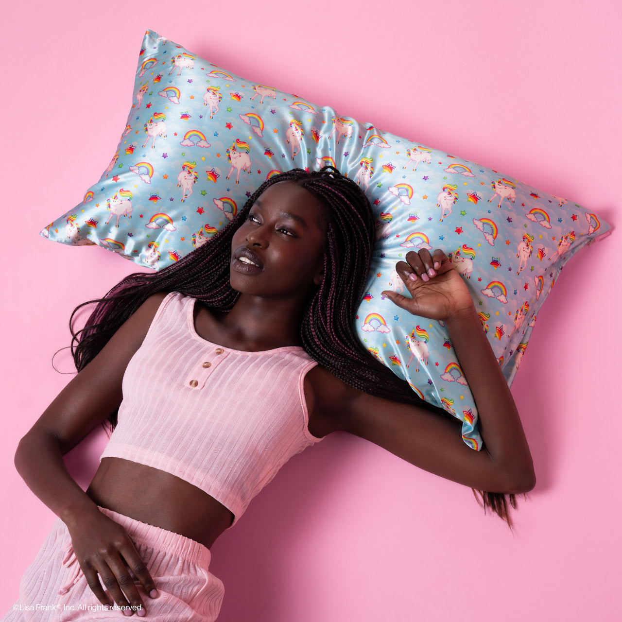 ๐ Premium | Lisa Frank x Kitsch Satin Pillowcase in Markie - King - Free Shipping - Image 2