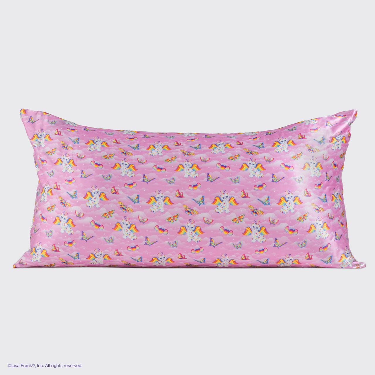 🏆 Best Seller | Lisa Frank x Kitsch Satin Pillowcase in Angel Kitty 2 Pack - King - Fast Delivery - Image 4
