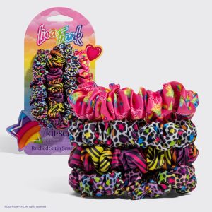 ✨ Must Have | Lisa Frank x Kitsch Ruched Satin Scrunchies in Rainbow Leopard - 60% Off
