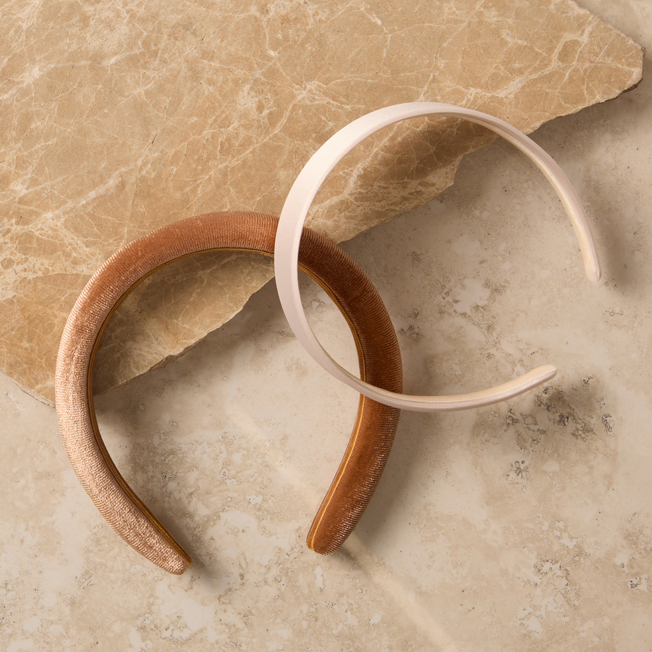 π Best Seller | Cream & Camel Satin & Velvet Headbands - 60% Off - Image 5