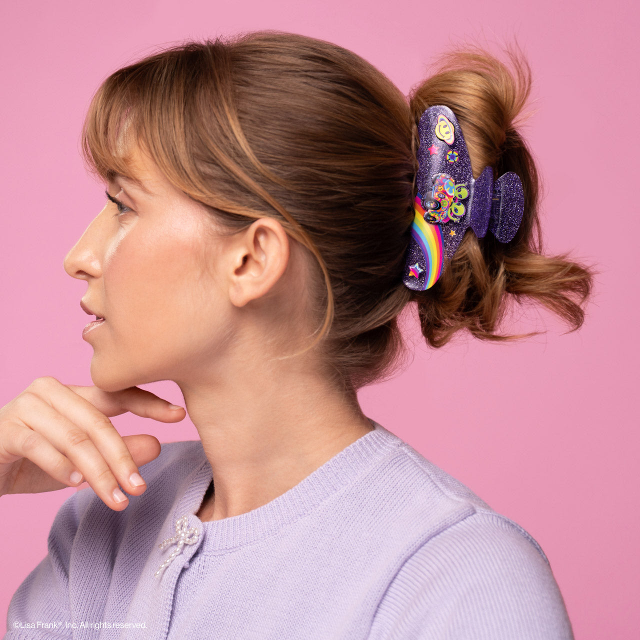 🔥 Hot Sale | Lisa Frank x Kitsch Glitter Claw Clip in Zoomer & Zorbit - 60% Off - Image 2