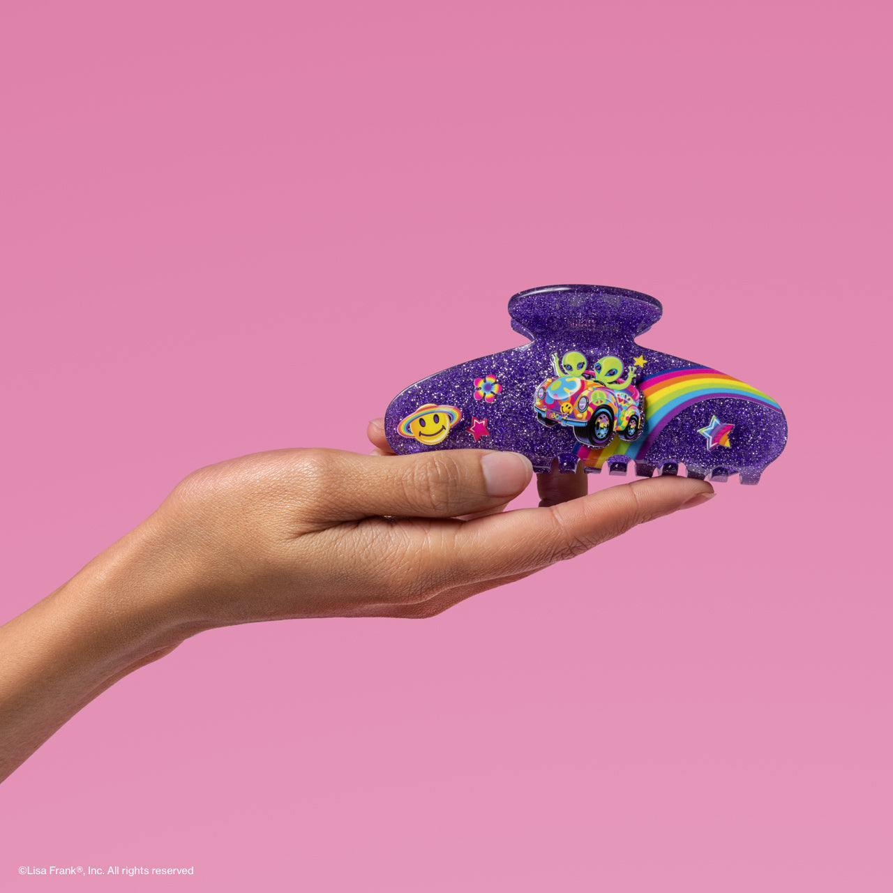 🔥 Hot Sale | Lisa Frank x Kitsch Glitter Claw Clip in Zoomer & Zorbit - 60% Off - Image 4