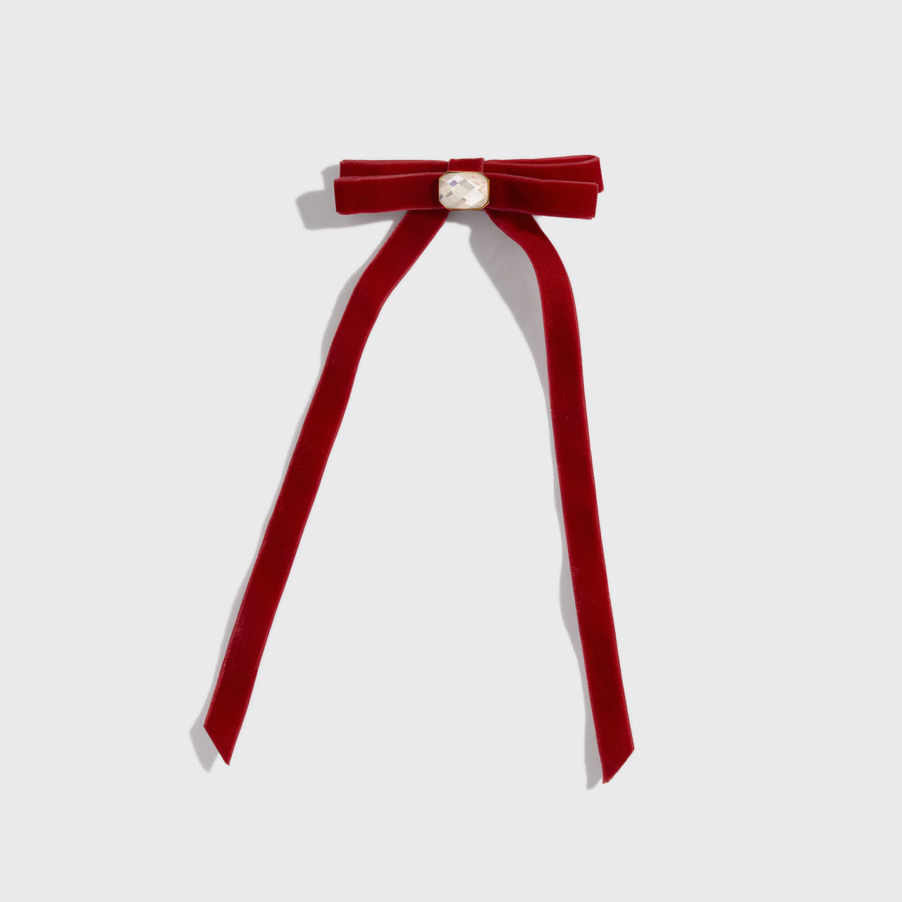 ✨ Must Have | Velvet & Gemstone Bow Hair Clip - Fast Delivery - Image 3