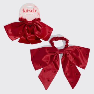 🏆 Best Seller | Satin & Rhinestone Bow Scrunchie - 60% Off