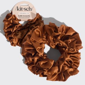 ⭐ Top Rated | Camel Ruffle Scrunchie - 60% Off