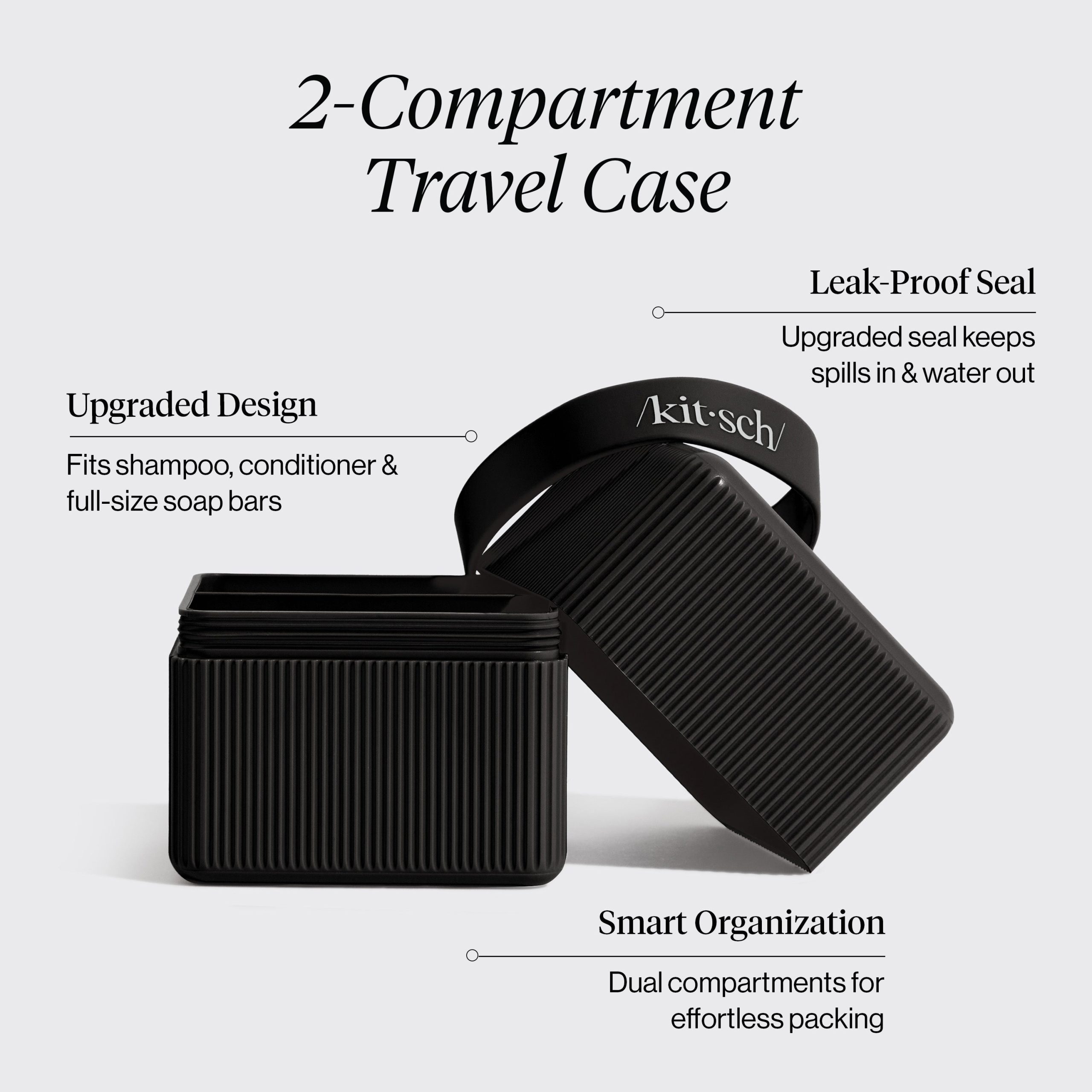 💎 Premium | 2-Compartment Travel Case - Black - Fast Delivery - Image 2