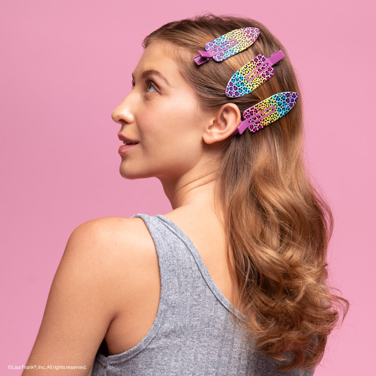 ⭐ Top Rated | Lisa Frank x Kitsch XL Creaseless Clips in Rainbow Leopard - Fast Delivery - Image 4