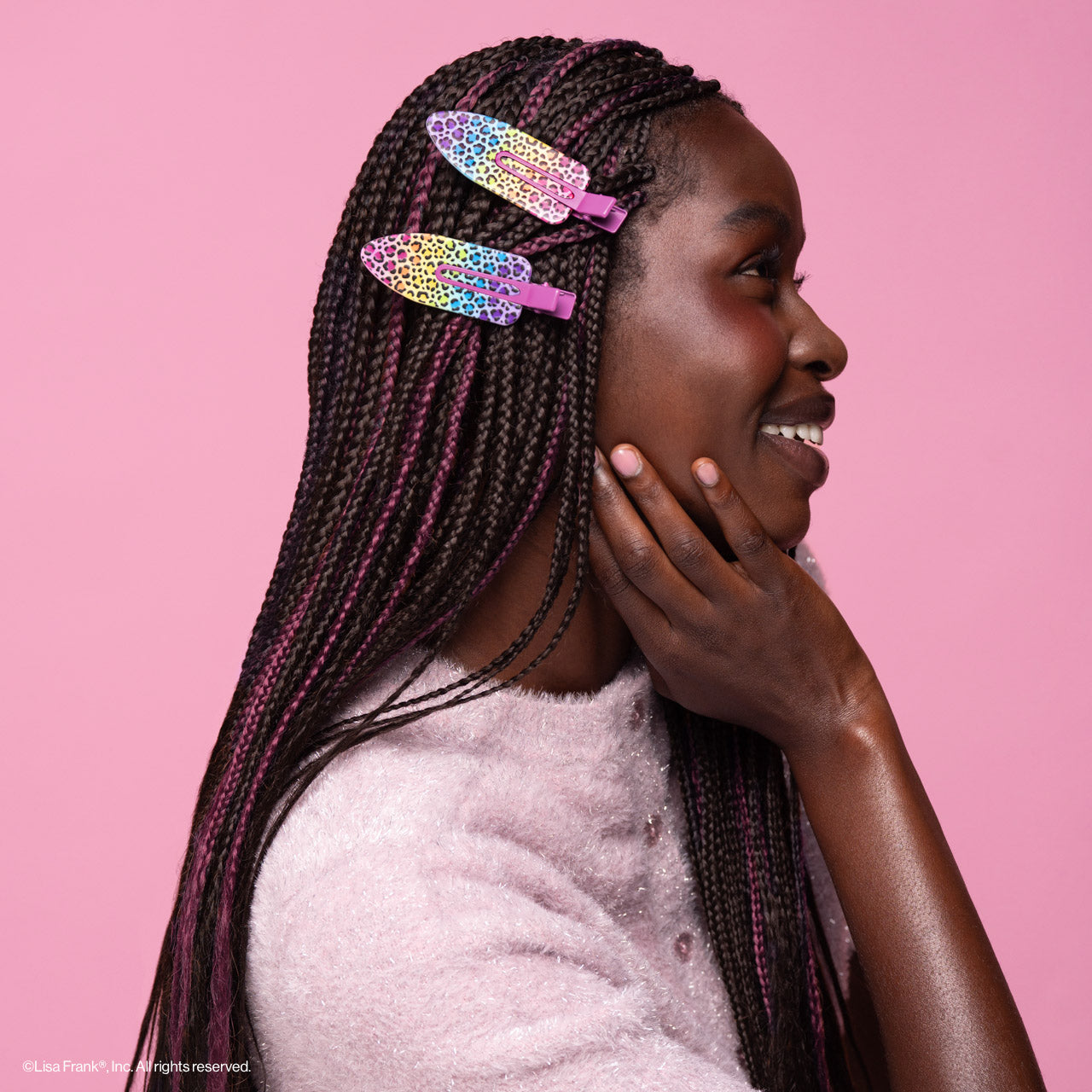 ⭐ Top Rated | Lisa Frank x Kitsch XL Creaseless Clips in Rainbow Leopard - Fast Delivery - Image 5