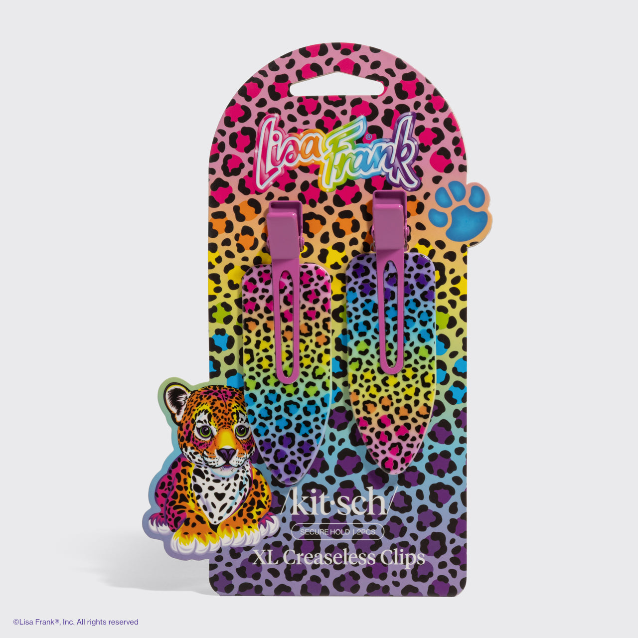 ⭐ Top Rated | Lisa Frank x Kitsch XL Creaseless Clips in Rainbow Leopard - Fast Delivery - Image 3