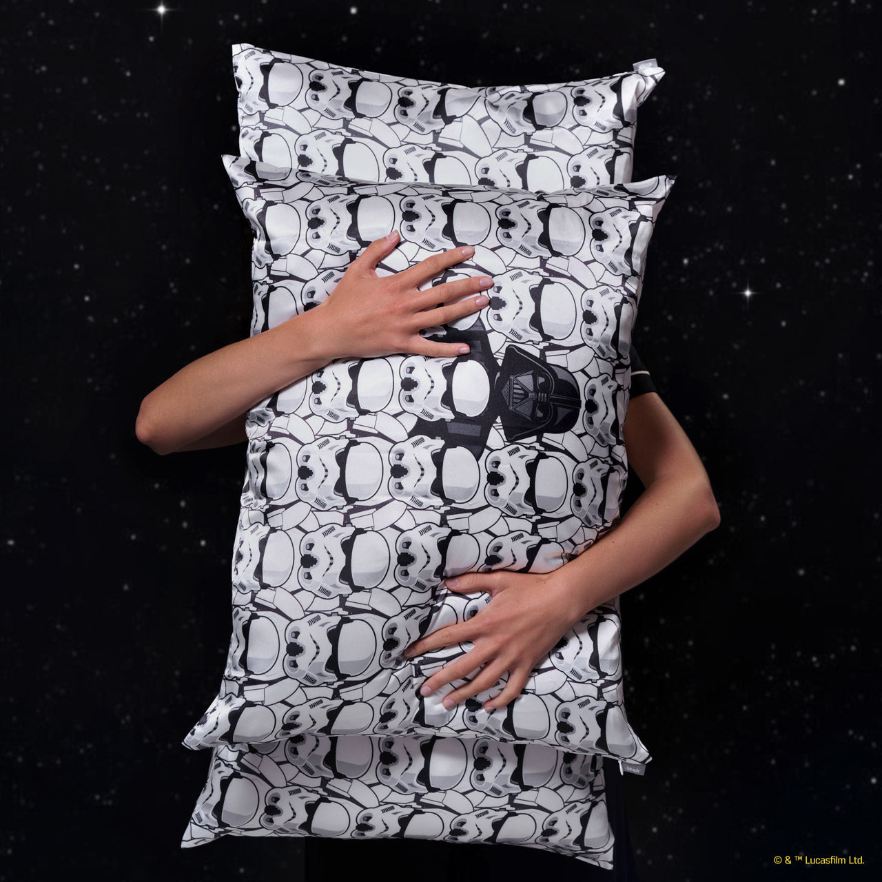 🏆 Best Seller | Star Wars & Kitsch Satin Pillowcase in Darth Vader & Stormtroopers 2 Pack - King - 60% Off - Image 4