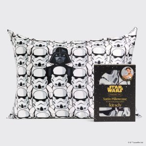 ⭐ Top Rated | Star Wars & Kitsch Satin Pillowcase in Darth Vader & Stormtroopers 2 Pack - Special Deal Today