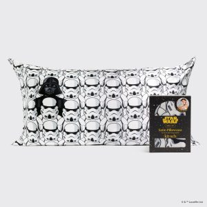 💎 Premium | Star Wars & Kitsch Satin Pillowcase in Darth Vader & Stormtroopers - King - 60% Off