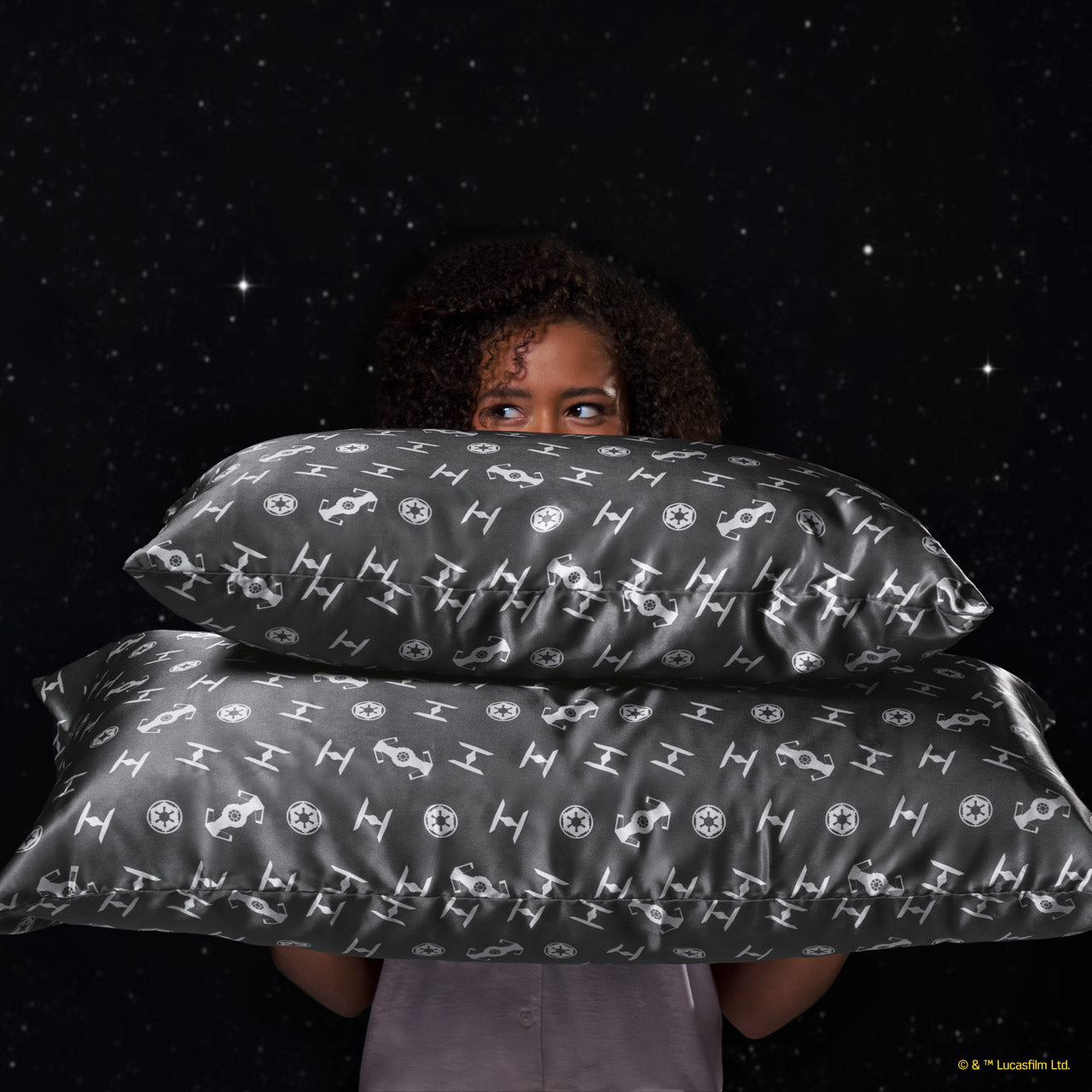 🏆 Best Seller | Star Wars & Kitsch Satin Pillowcase in Galactic Empire 2 Pack - King - 60% Off - Image 4