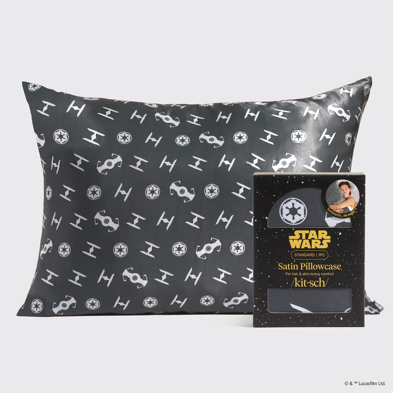 ⭐ Top Rated | Star Wars & Kitsch Satin Pillowcase in Galactic Empire - Premium Quality