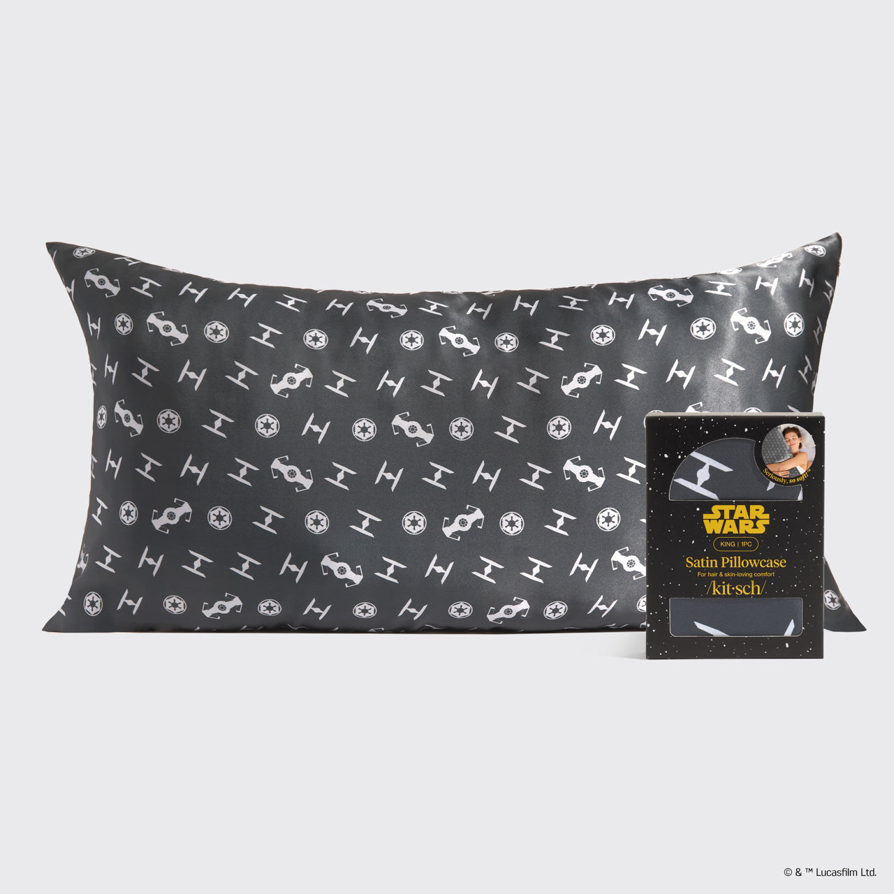 ✨ Must Have | Star Wars & Kitsch Satin Pillowcase in Galactic Empire 4 Pack - King - Fast Delivery