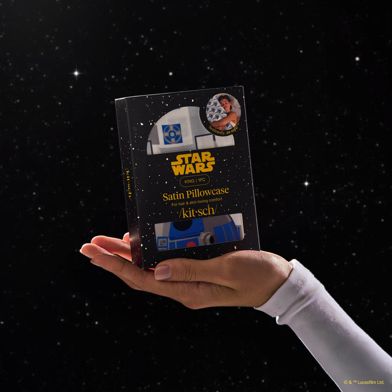 🏆 Best Seller | Star Wars & Kitsch Satin Pillowcase in R2-D2 & C-3PO 4 Pack - King - Fast Delivery - Image 3