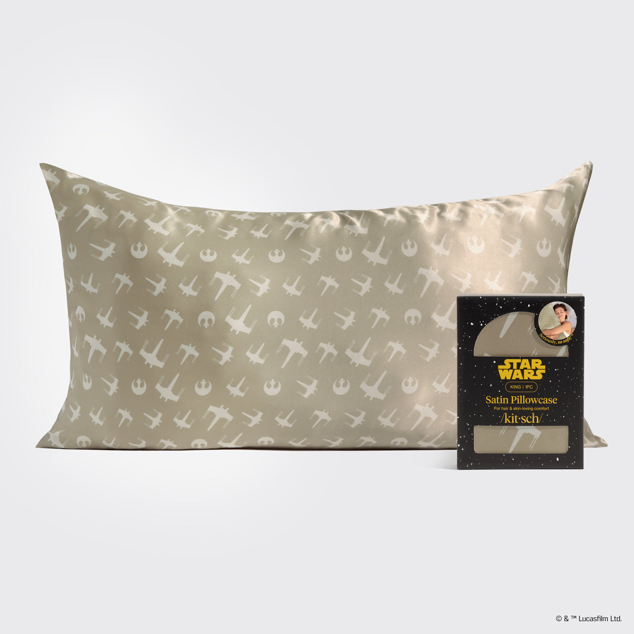 🔥 Hot Sale | Star Wars & Kitsch Satin Pillowcase in Rebel Alliance - King - Premium Quality