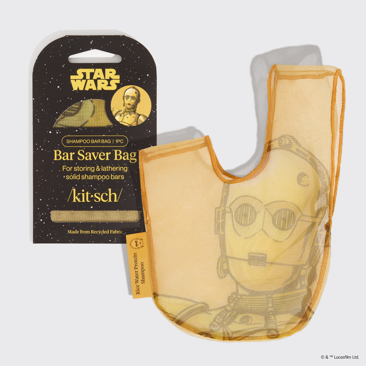 🏆 Best Seller | Star Wars & Kitsch Shampoo Bar Saver Bag - C-3PO - Premium Quality
