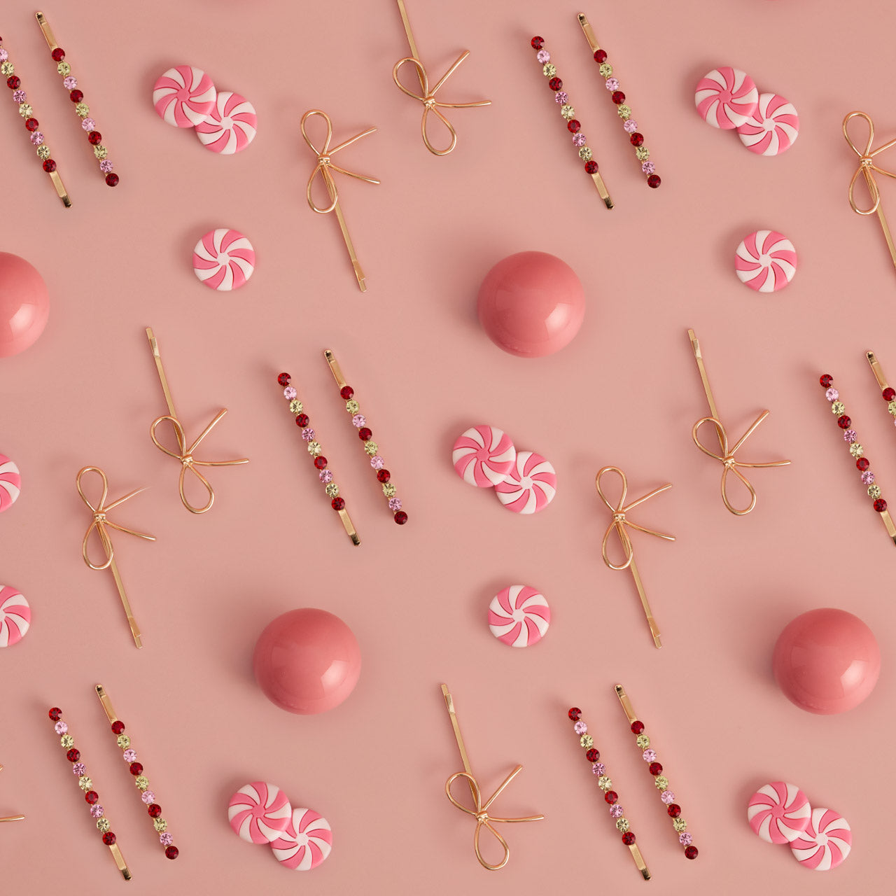 ⏳ Limited Edition | Red, Pink, & Green Gemstone and Bow Bobby Pins - Fast Delivery - Image 3