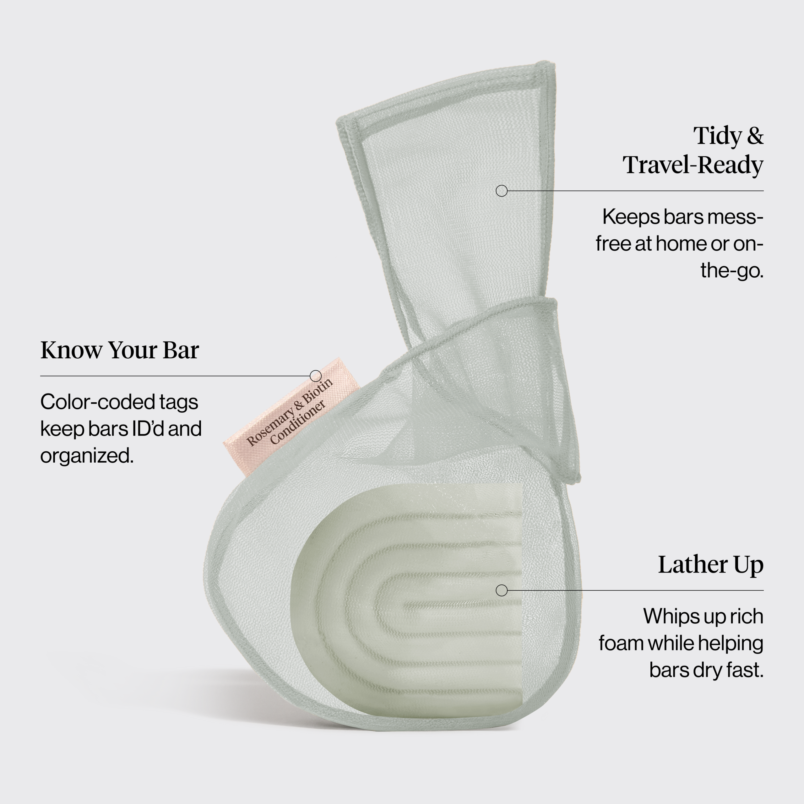 ⭐ Top Rated | Rosemary & Biotin Conditioner Bar Saver Bag - 60% Off - Image 3