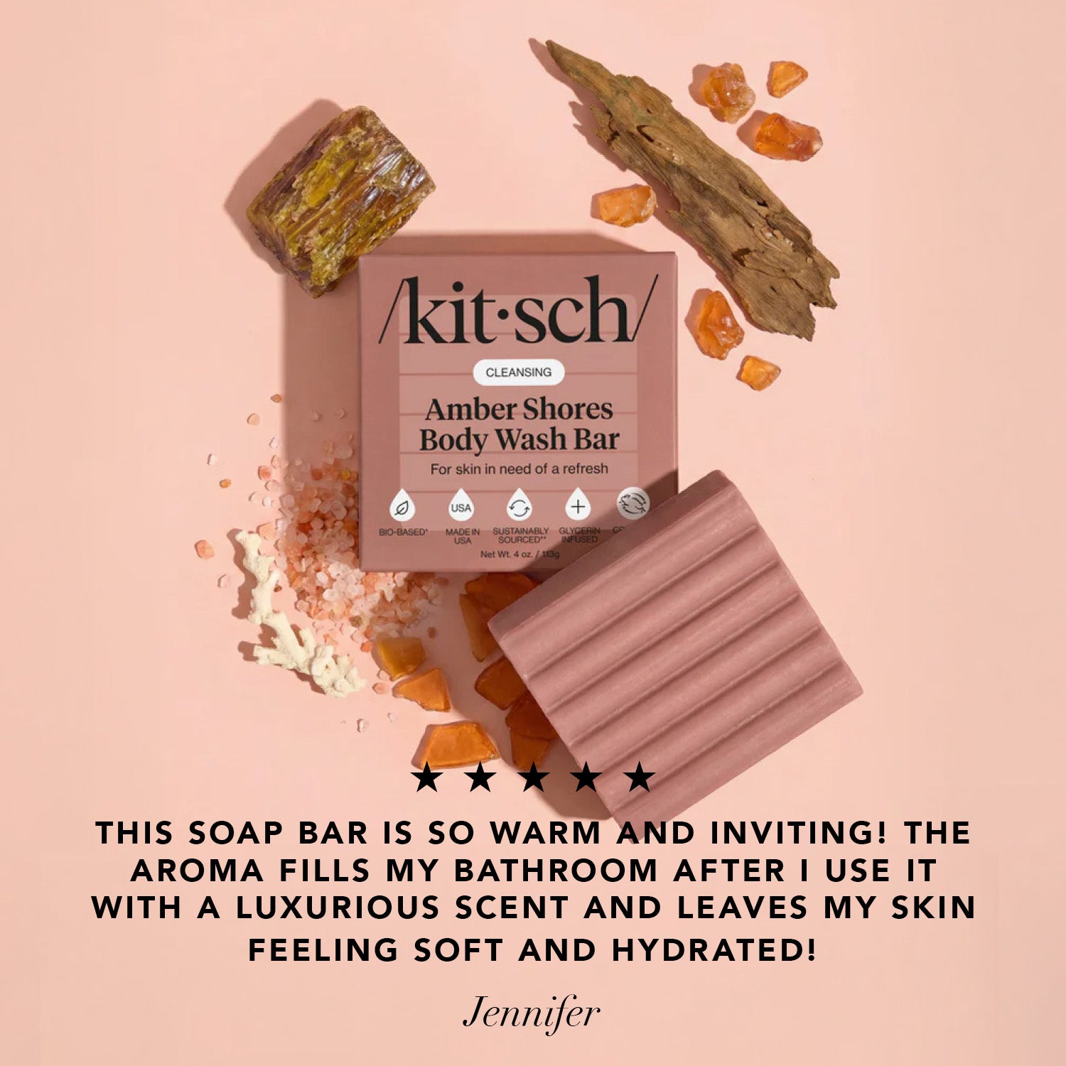 ๐ Best Seller | Cleansing Amber Shores Body Wash Bar - Premium Quality - Image 3