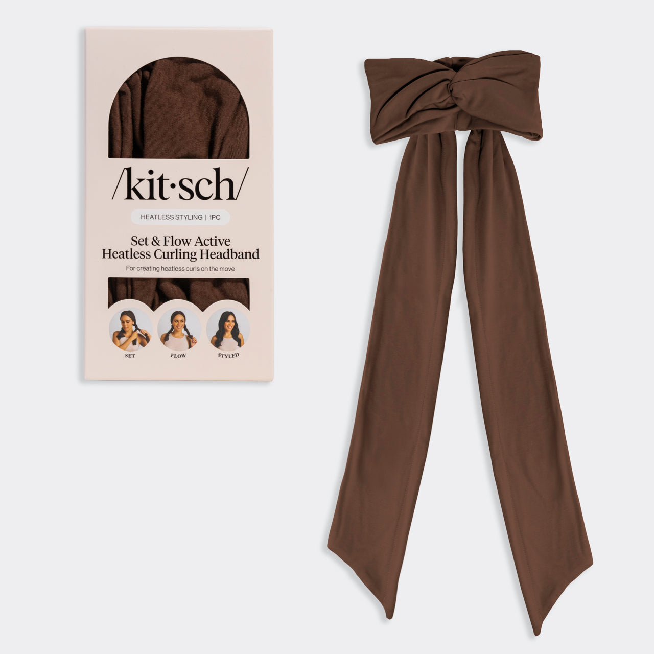 π Premium | Chocolate Brown Set & Flow Active Curling Headband - Free Shipping