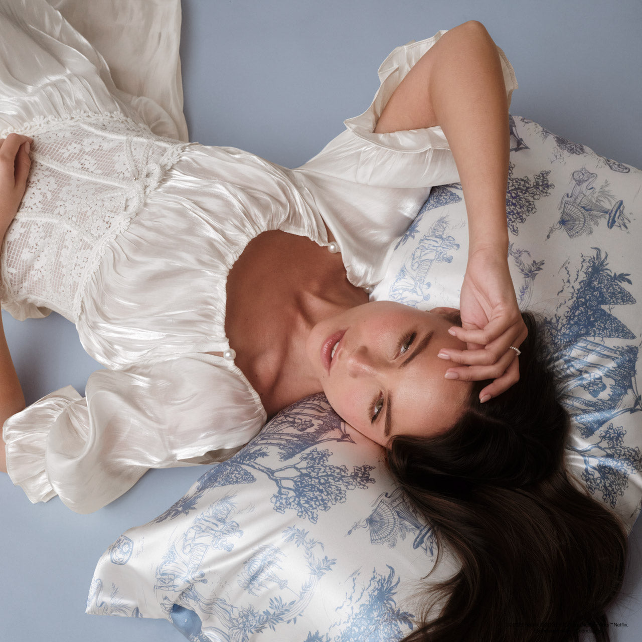 ⏳ Limited Edition | Bridgerton x Kitsch Satin Pillowcase in Garden Toile 2 Pack - Free Shipping - Image 4