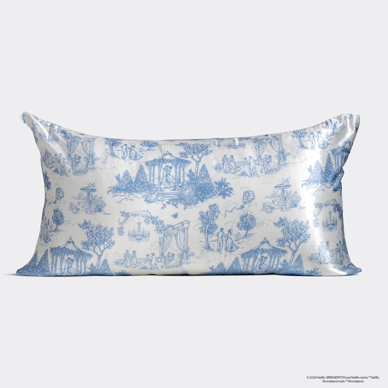 ✨ Must Have | Bridgerton x Kitsch Satin Pillowcase in Garden Toile 2 Pack - King - Premium Quality - Image 3