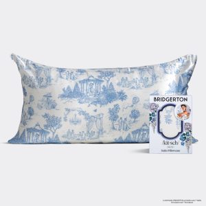 ✨ Must Have | Bridgerton x Kitsch Satin Pillowcase in Garden Toile 2 Pack - King - Premium Quality