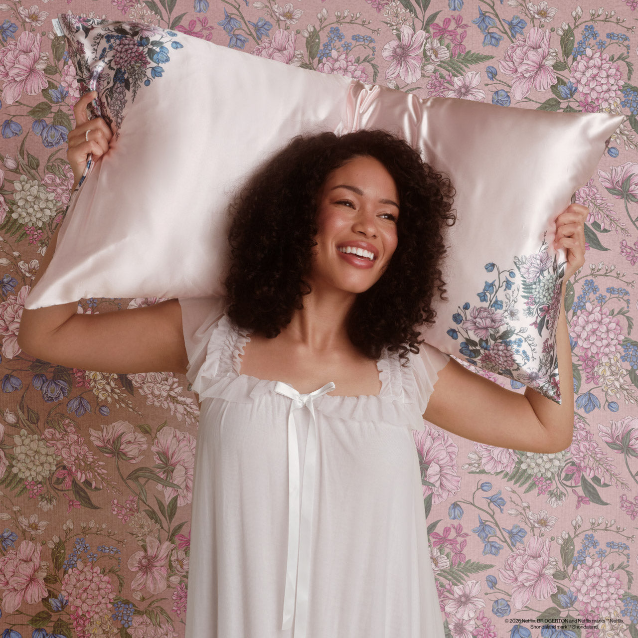 ⏳ Limited Edition | Bridgerton x Kitsch Satin Pillowcase in Wisteria 2 Pack - King - Fast Delivery - Image 4