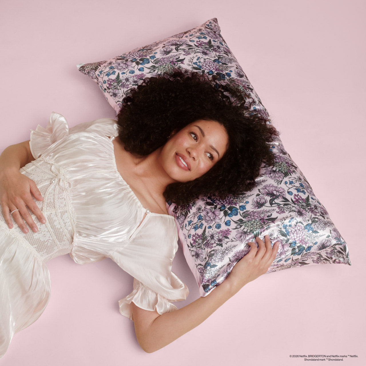 ⏳ Limited Edition | Bridgerton x Kitsch Satin Pillowcase in Wisteria 2 Pack - King - Fast Delivery - Image 5