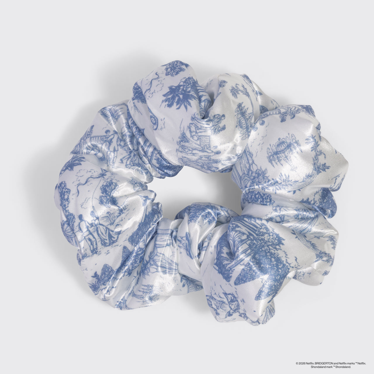 ✨ Must Have | Bridgerton x Kitsch Satin Pillow Scrunchies in Toile in Bloom - Premium Quality - Image 3