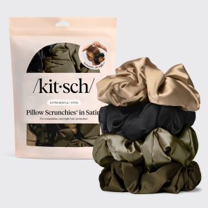 💎 Premium | Black Satin Pillow Scrunchies - Fast Delivery