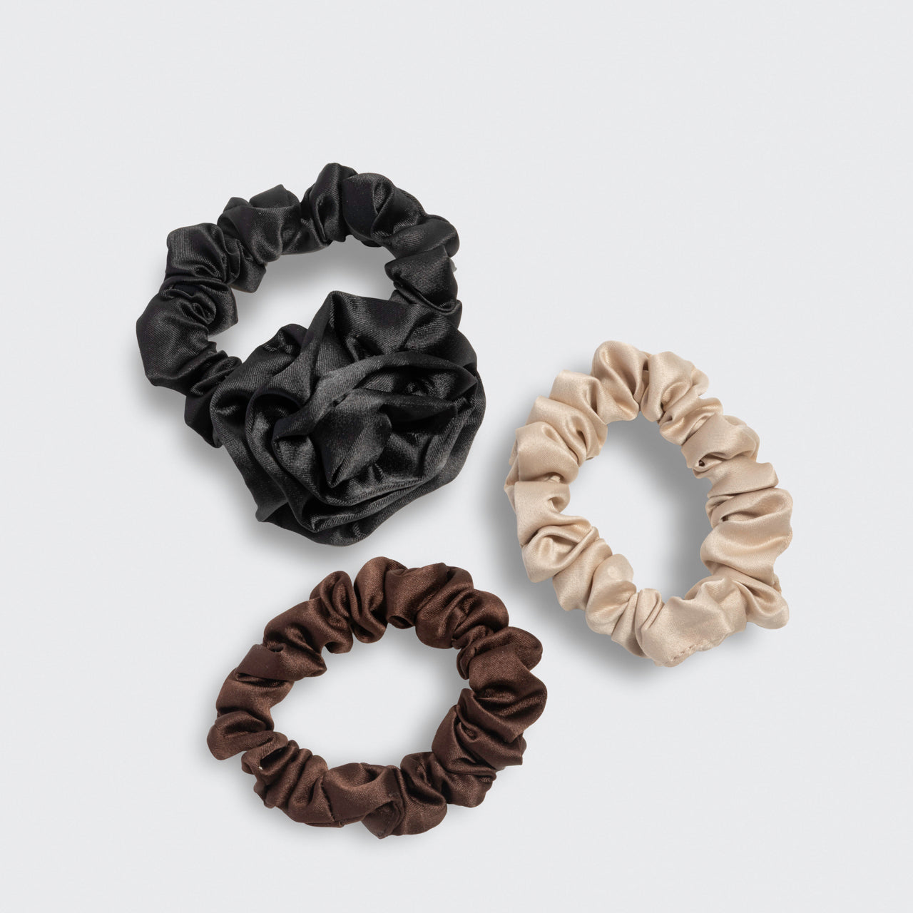 ⭐ Top Rated | Black Rosette Ruched Satin Scrunchies - Fast Delivery - Image 5