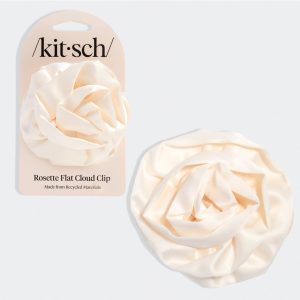 🔥 Hot Sale | Satin Rosette Flat Cloud Clip in Cream - Medium - Special Deal Today