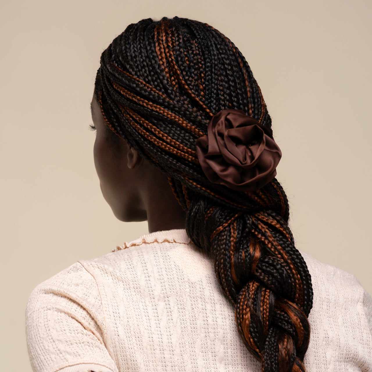 ⏳ Limited Edition | Satin Rosette Medium Flat Cloud Clip - Chocolate - Free Shipping - Image 3